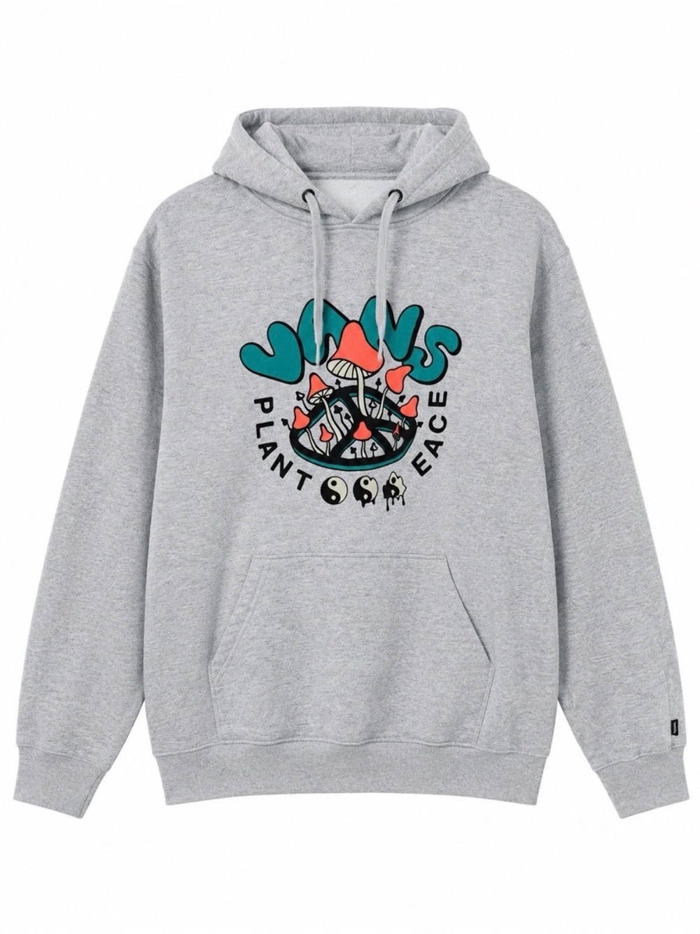 Vans Plant Peace Mushroom Graphic Pullover Hoodie Gray Medium